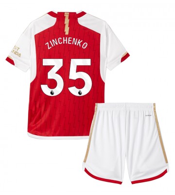 Arsenal Oleksandr Zinchenko #35 Primera Equipación Niños 2023-24 Manga Corta (+ Pantalones cortos)